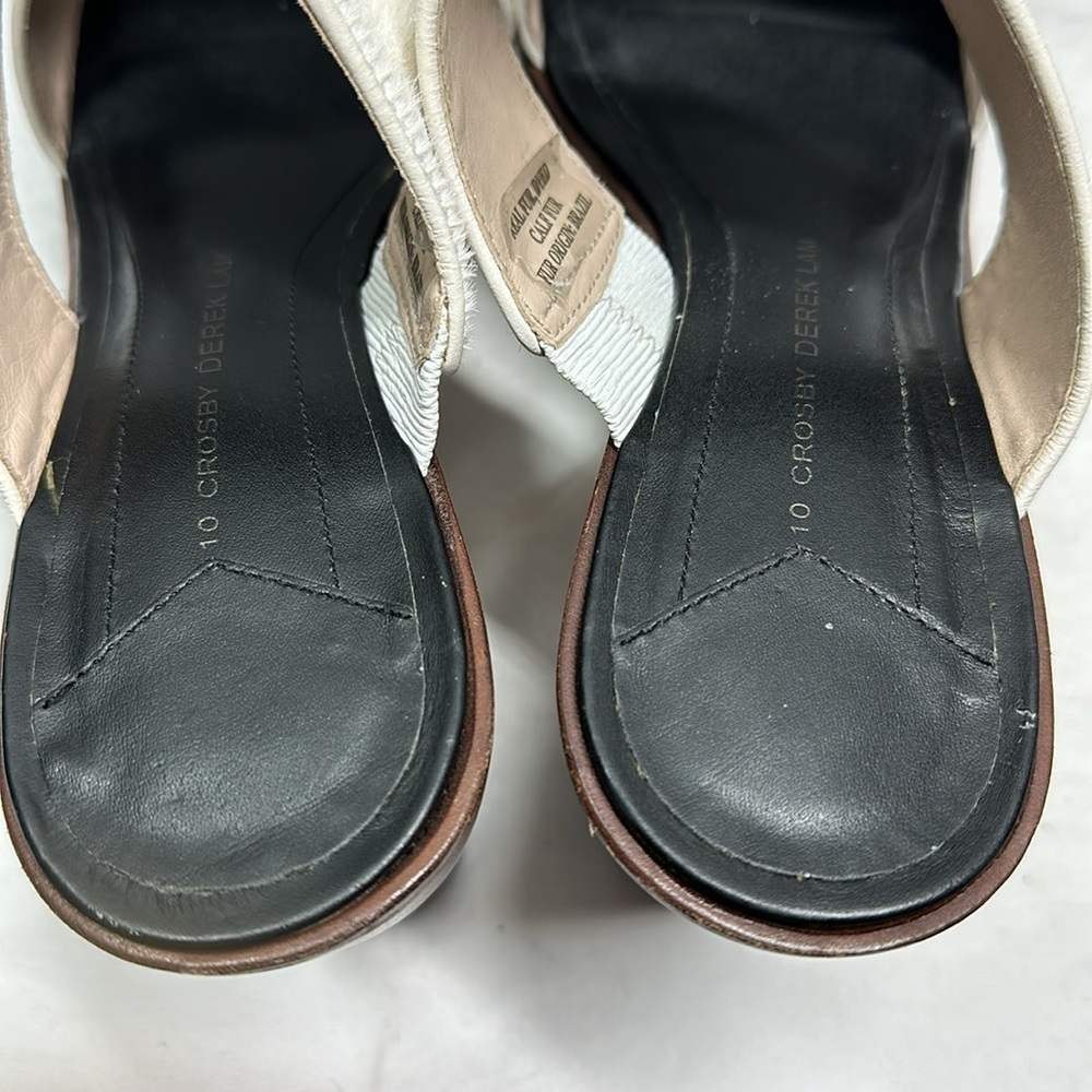 10 Crosby Derek Lam Calf Fur Wooden Heel Sandals, 9 - Picture 4 of 10